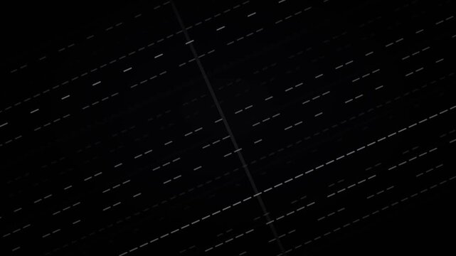 Abstract Background Animation With Dark Moving Dashed Lines And Subtle Horizontal Bar Across Diagonal Particles For Digital Overlays