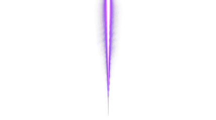Obraz premium Vertical purple neon light streak with soft glow effect, isolated on transparent background, abstract digital graphic element for sci-fi design