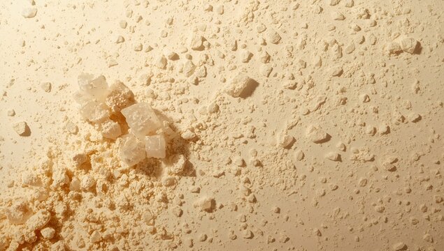 Granular Light Beige Salt Granules Close Up