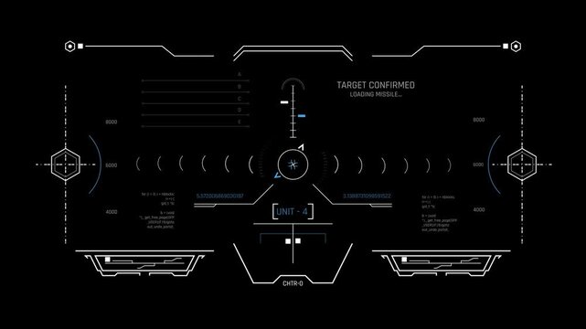 Futuristic Missile Targeting HUD With Target Confirmed And Loading Status