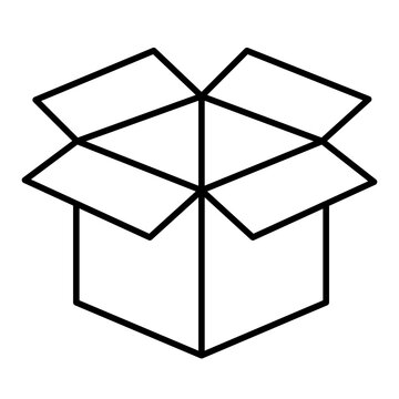 open box line icon with editable stroke