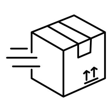 moving box line icon with editable stroke