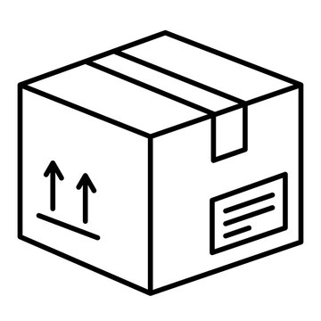 packed box line icon with editable stroke