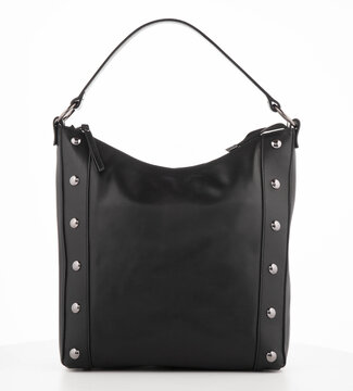 Sac &agrave; main en cuir noir