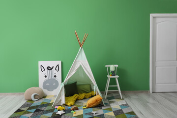 Cozy play tent in childrens bedroom interior © Pixel-Shot