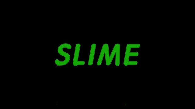 Green Slime Text Animation with Dripping Liquid Effect on Black Background