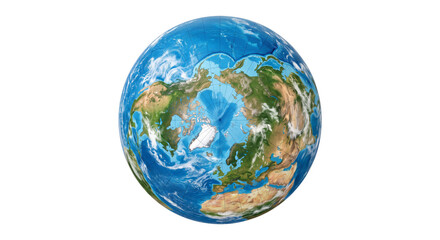 Detailed view of Earth from space showing the Arctic region and surrounding continents © Sapphire