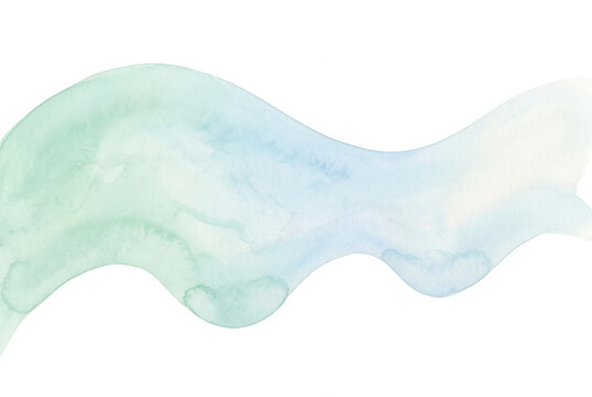Abstrakte Aquarellwelle in Blau und Gr&uuml;n