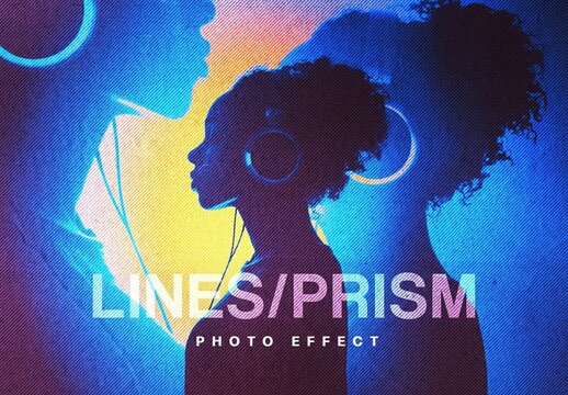 Lines Prism Effect For Poster And Social Media Design