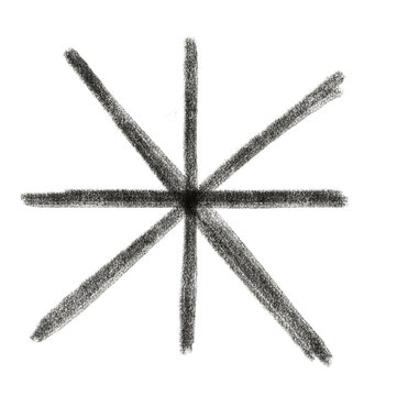 dark hand drawn asterisk starburst