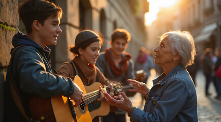 Obraz premium Open Air Musician Performance