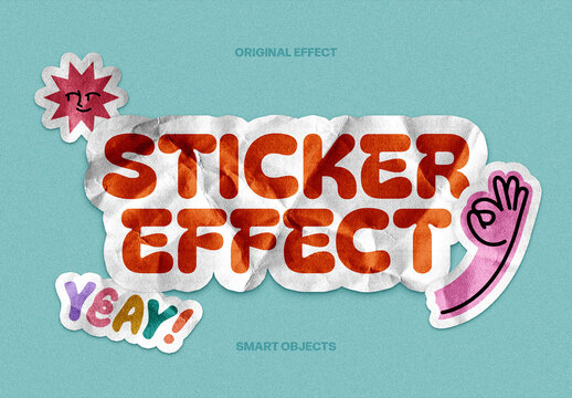 Sticker Effect For Poster And Branding Design