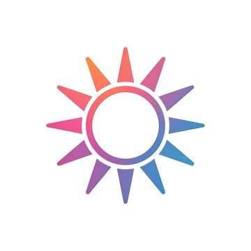Colorful sun icon with a rainbow gradient
