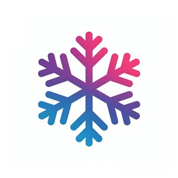 Colorful gradient snowflake icon for winter design