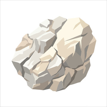 Magnesite Ore Rock UI 2D game asset polygon lasso fill painting, Cartoon PNG Illustration