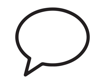 Simple speech bubble outline icon for communication and messaging with communication dialogue interface feedback isolated minimalist illustration template silhouette application conversation