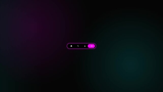 Minimalist Neon Tech HUD Navigation Menu Bar with Icons Animated Background Loop