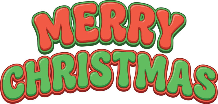 Merry Christmas Retro Typography Design