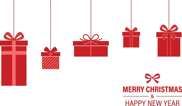 Hanging Christmas Gift Boxes and Holiday Greeting