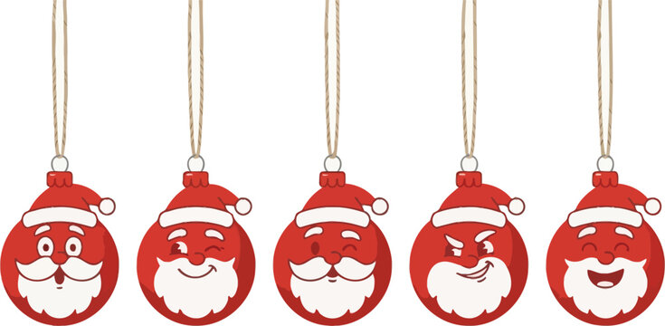 Christmas Santa Claus Hanging Ornaments Collection, Festive Holiday Decoration