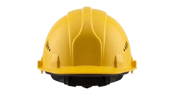 Yellow hard hat for construction safety and industrial protection