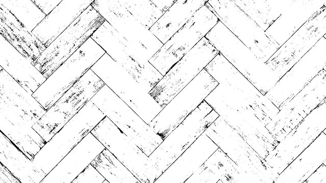 Black and white herringbone pattern with distressed wood grain texture