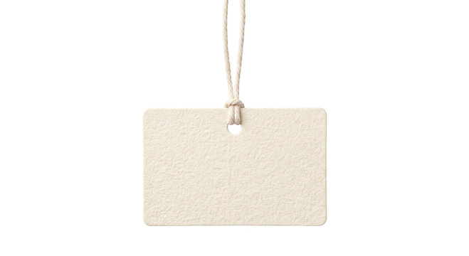 Blank textured paper tag with string for price or information