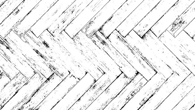 Black and white herringbone pattern with distressed wood grain texture