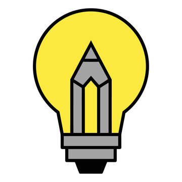 Lightbulb with pencil tip vector illustration representing creative ideas and innovation