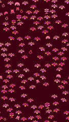 Stylized floral seamless pattern in pink and orange © fahmi