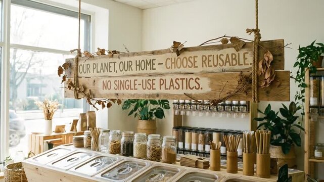 Interior of an eco store.