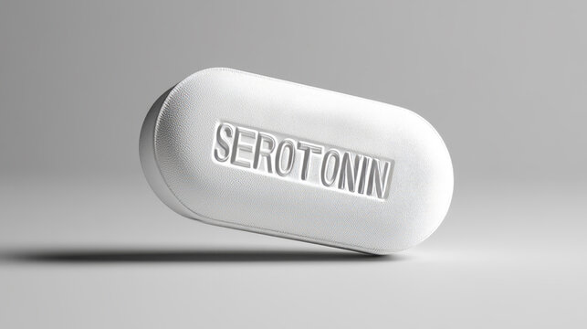 Serotonin Medication Concept &ndash; Symbolic Pills for Mental Health