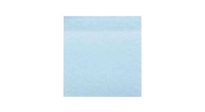 A single light blue sticky note isolated on a white background