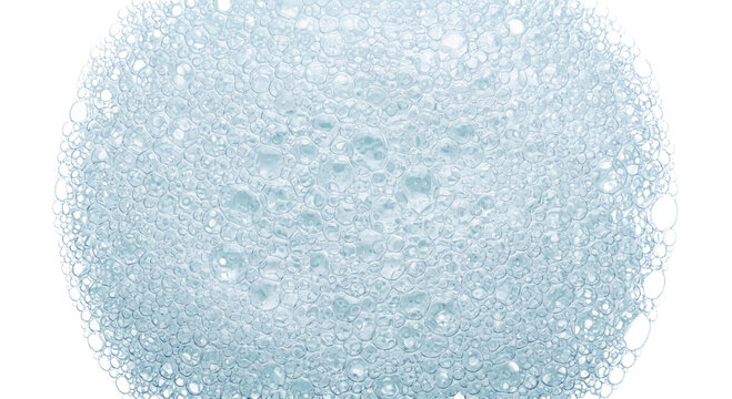 Close-up macro view of light blue soap bubbles forming a textured pattern