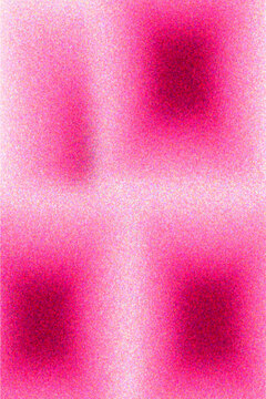 Abstract background with soft blurred shapes in vibrant shades of pink and magenta with a grainy noise texture