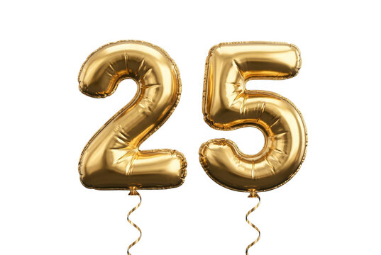 Bal&otilde;es met&aacute;licos dourados n&uacute;mero 25