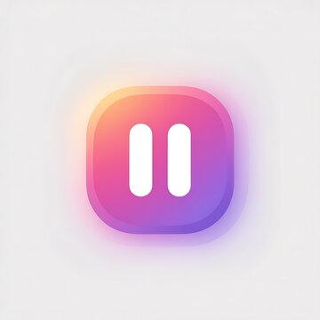Colorful rounded square pause button icon