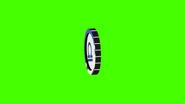 Libra Zodiac Sign loop animation, 4k video, alpha channel