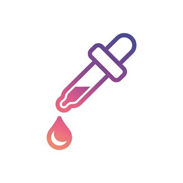 Colorful medical dropper icon with liquid drop