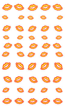 Flaming lips vertical seamless pattern background