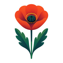 Obraz premium PNG Vibrant poppy flower illustration.