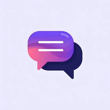 Colorful gradient speech bubble chat icon for communication