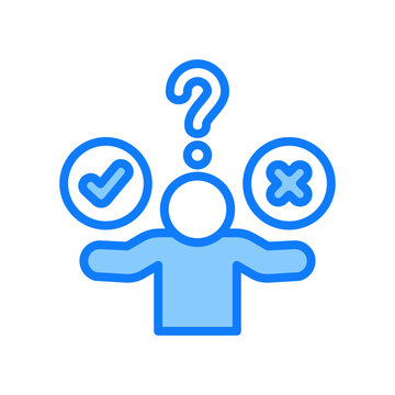 Hesitation Icon Blue Color Style