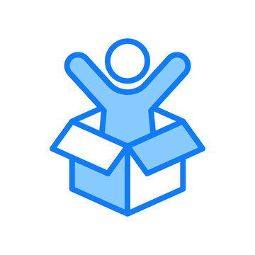 Surprise Icon Blue Color Style