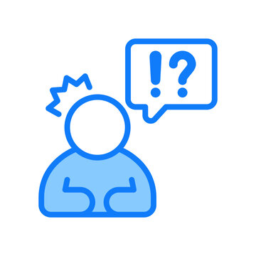 Disbelief Icon Blue Color Style