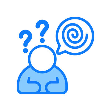 Disoriented Icon Blue Color Style