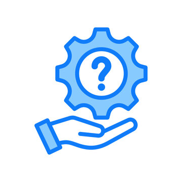 Support Icon Blue Color Style