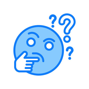 Perplexed Icon Blue Color Style