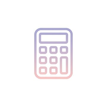 Calculator line icon with soft gradient color