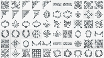 Elegant Ornamental Designs Collection for Artistic and Architectural Projects © Latep